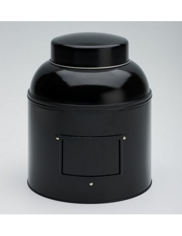 Boîte métal à thé vrac (ronde noire)